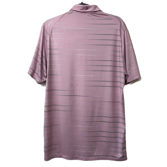 Tiger Woods Nike Golf Lavender Gray Striped Polo - Picture 2 of 9